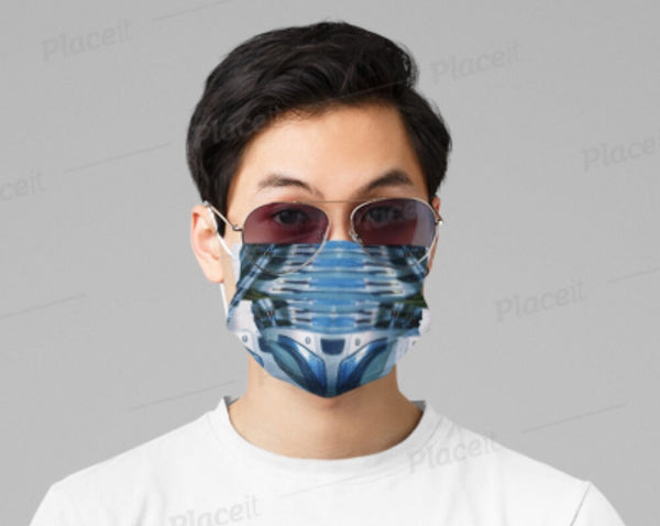 Blue Steel Cyborg Robot Face Mask  Realistic,Adults,kids,Washable,Adjustable Nose wire, Thoughtful Funny Valentine&#39;s Gift