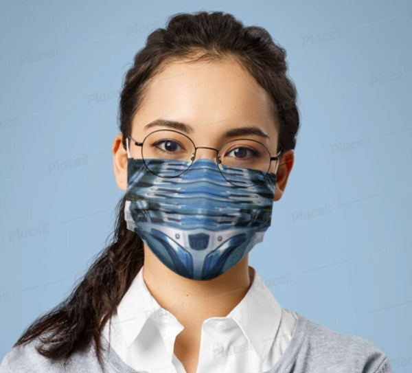 Blue Steel Cyborg Robot Face Mask  Realistic,Adults,kids,Washable,Adjustable Nose wire, Thoughtful Funny Valentine&#39;s Gift
