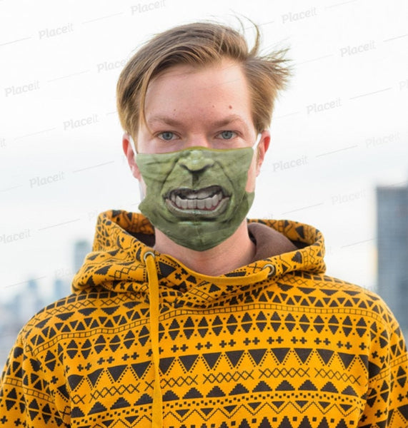 Popular TV Green Monster H Face Mask,Realistic mask,Adults/kids/Washable with nose wire, Thoughtful gifts, Funny Valentine&#39;s Gift for Him,