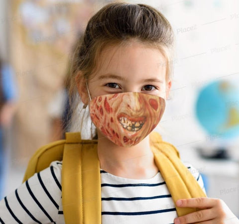 F.K. Scary Halloween Mask,  Realistic Fabric Mask for adults and children. Reusable Washable,Funny Valentine Gift for Him, Gift for Kids