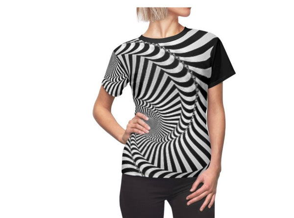 Spiral Vortex Optical Illusion Black & White Psychedelic Hypnotic Unisex T-shirt,husband,wife/gf/bf/grans-dads/moms/bday/christmas gift