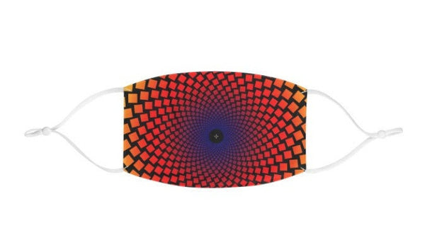 4 Red Green Gold Checker Vortex Illusion Optics Hypnotic Face Mask  Realistic  Fabric Mask for adults,kids. Washable,Funny Valentine&#39;s Gift