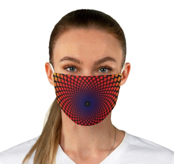 4 Red Green Gold Checker Vortex Illusion Optics Hypnotic Face Mask  Realistic  Fabric Mask for adults,kids. Washable,Funny Valentine&#39;s Gift