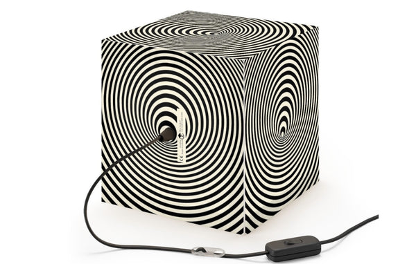 Bubble Vortex Hypnotic,Optical/Psychedelic Art Printed Square Cube Lamp/Contemporary/Modern/Trendy Light/Home Decor Gifts, Stackable Lights