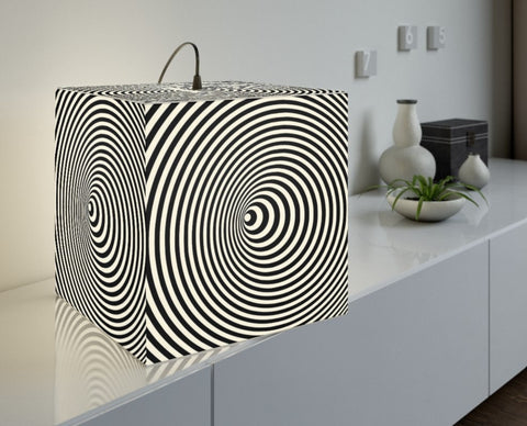 Bubble Vortex Hypnotic,Optical/Psychedelic Art Printed Square Cube Lamp/Contemporary/Modern/Trendy Light/Home Decor Gifts, Stackable Lights