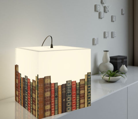 Ancient Books Spines 3D Printed Square Cube Lamp,Contemporary/Modern/Trendy Light/Home Decor Gifts, Stackable Lights