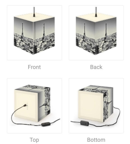 Sydney-Paris Skylines, 3D Printed Square Cube Lamp,Contemporary/Modern/Trendy Light/Home Decor Gifts, Stackable Lights