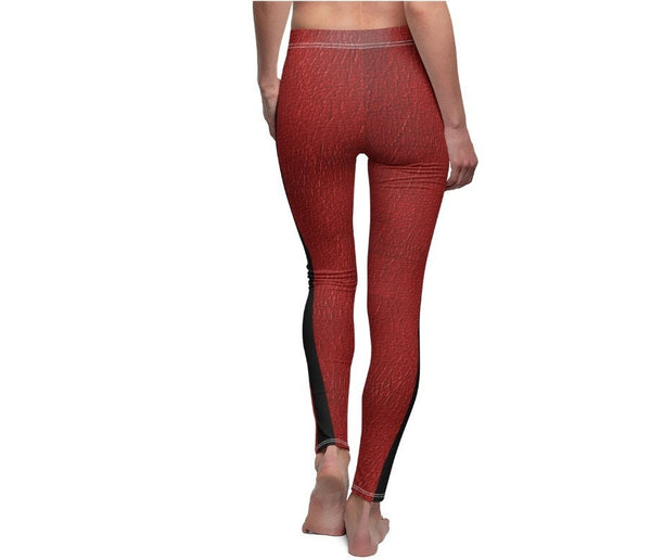 Red Faux Leather Leggings, 3D Printed Women&#39;s Leggings, Christmas,Birthday/Couples/Anniversary/Friends/Any Occasion Gifts