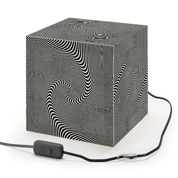 Style2- Hypnotic,Optical/Psychedelic Art Printed Square Cube Lamp/Contemporary/Modern/Trendy Light Feature/Home Decor Gifts, stackable