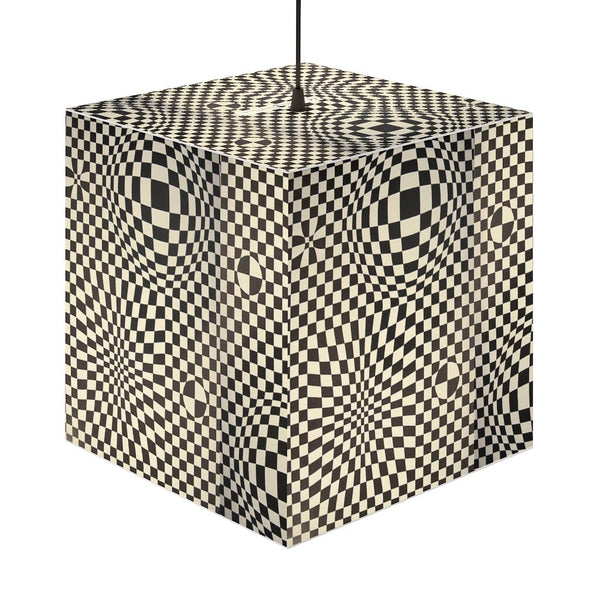Style3- Hypnotic,Optical/Psychedelic Art Printed Square Cube Lamp/Contemporary/Modern/Trendy Light Feature/Home Decor Gifts, stackable