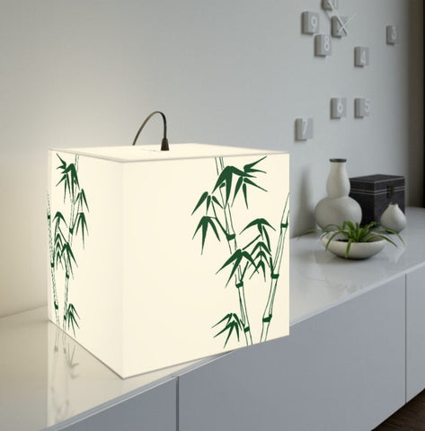 Green Bamboo  Printed Square Cube Lamp,Contemporary/Modern/Trendy Light Feature/Home Decor Gifts, stackable, Vertical/Horizontal