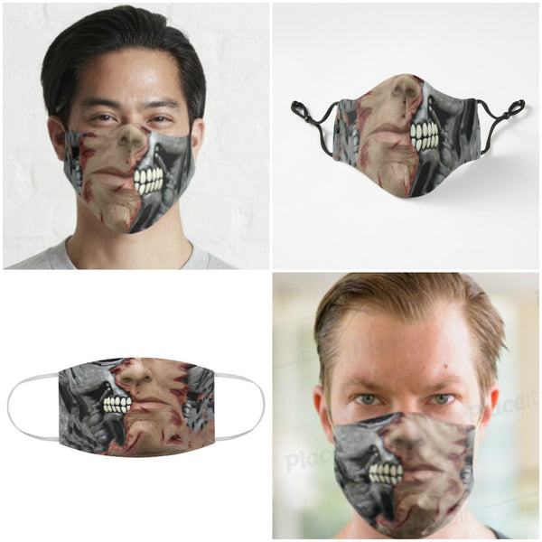 Cyborg Movie T-Style Face Mask,Realistic mask,Adults/kids/Washable with Nose wire,Funny gifts, Valentine Gift for him, cute birthday gift