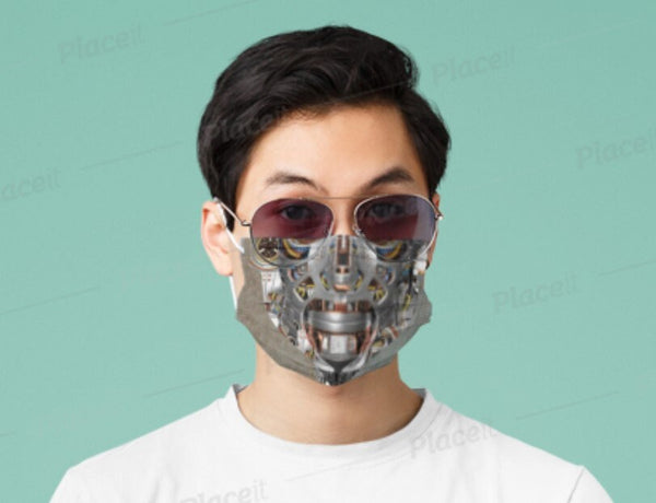 Cyborg Robotics Face Mask  Realistic ,Adults/kids/Washable/Adjustable strap with fitted Nose wire, Thoughtful Funny Valentine&#39;s Gift