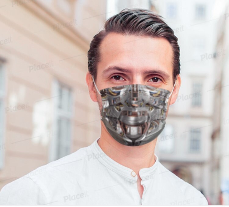 Cyborg Robotics Face Mask  Realistic ,Adults/kids/Washable/Adjustable strap with fitted Nose wire, Thoughtful Funny Valentine&#39;s Gift