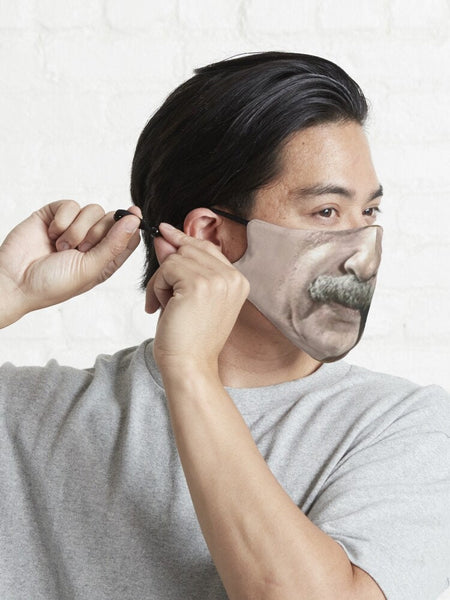 Albert Einstein Pipe & Moustache Face Mask  Realistic ,Adults,kids,Washable,Adjustable strap with fitted Nose wire,Funny Valentine Gift