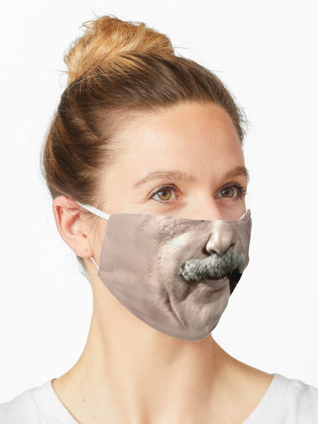 Albert Einstein Pipe & Moustache Face Mask  Realistic ,Adults,kids,Washable,Adjustable strap with fitted Nose wire,Funny Valentine Gift