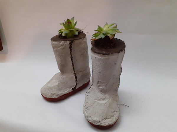 Ugg Baby Boots Concrete Planter |Succulents Cactus Pot |Cement Plant Pot | Home Decor | Housewarming |Mother&#39;s Day| Birthday Gift