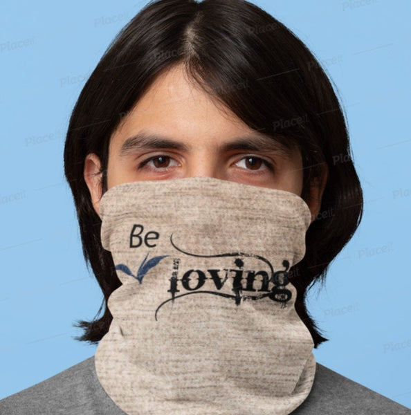 Be Loving, Denim,Suede Look,Neck Gaiter,Multi-functional , Face,Headband,Bandana,Balaclava,Hair Band,Dust Mask,Cute Valentine Gift