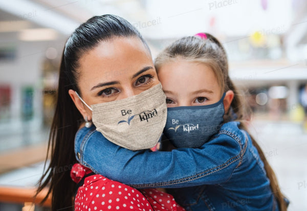 Customizable Be Kind Denim,Fleece Look  Realistic Washable  Fabric Mask for adults,kids. Reusable Washable,Funny Valentine&#39;s Gift