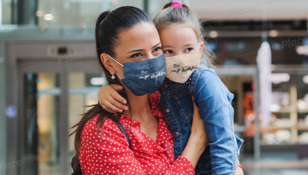 Be Thankful Denim,Fleece Look  Realistic Washable  Fabric Mask for adults/kids. Reusable Washable, Thoughtful Funny Valentine&#39;s Gift