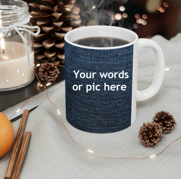 Personalized Gift Mug, Personalized  mug, Canvas/Denim Look, Personalized Valentine&#39;s Day Gift,gifts for all occasion,cute Mugs gift,