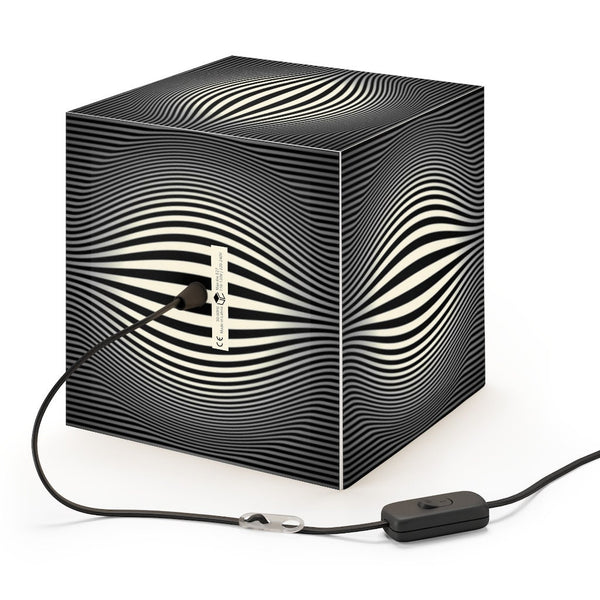 Bulge Optics Hypnotic,Optical/Psychedelic Art Printed Square Cube Lamp/Contemporary/Modern/Trendy Light/Home Decor Gifts, Stackable Lights