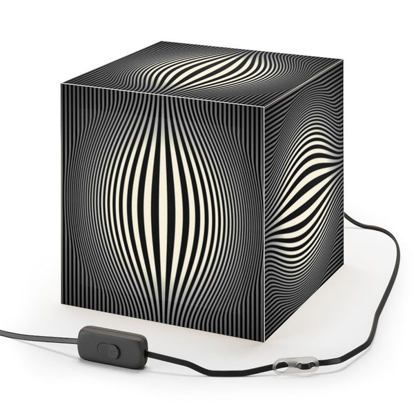 Bulge Optics Hypnotic,Optical/Psychedelic Art Printed Square Cube Lamp/Contemporary/Modern/Trendy Light/Home Decor Gifts, Stackable Lights
