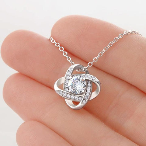 Love Knot Pendant Necklace,white gold,Adjustable Chain,lobster clasp,thanksgiving,christmas,birthday,graduation,anniversary gift