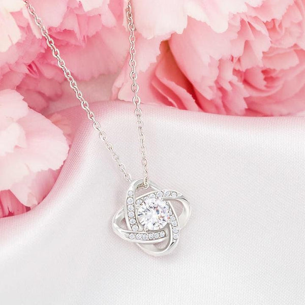 Love Knot Pendant Necklace,white gold,Adjustable Chain,lobster clasp,thanksgiving,christmas,birthday,graduation,anniversary gift