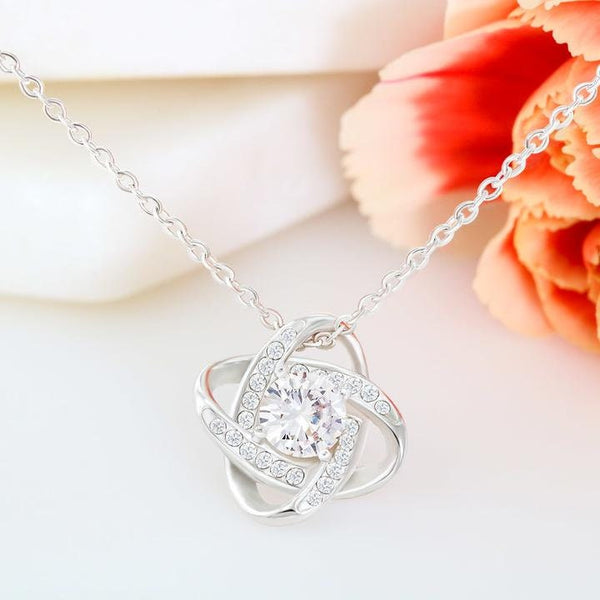 Love Knot Pendant Necklace,white gold,Adjustable Chain,lobster clasp,thanksgiving,christmas,birthday,graduation,anniversary gift