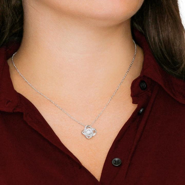Love Knot Pendant Necklace,white gold,Adjustable Chain,lobster clasp,thanksgiving,christmas,birthday,graduation,anniversary gift