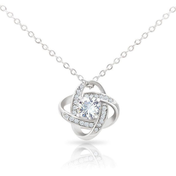 Love Knot Pendant Necklace,white gold,Adjustable Chain,lobster clasp,thanksgiving,christmas,birthday,graduation,anniversary gift