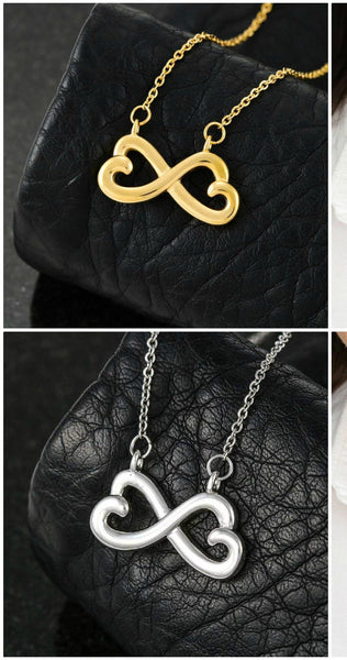 Infinity Hearts Pendant Necklace,white gold,yellow gold, Graduation Gift,Mother&#39;s Day Gift,Birthday Gift,Engagement Gift,Girlfriend Gift