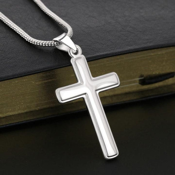 Simple Cross Pendant Necklace,white gold,Adjustable Chain,lobster clasp,thanksgiving,christmas,birthday,graduation,anniversary gift, Unisex.