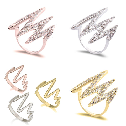 For Her Heartbeat Ring with/out Zirconia,Sterling Silver/24K Gold/Rose Gold,Graduation Gift,Mother&#39;s Day Gift,Birthday Gift,Engagement Gift