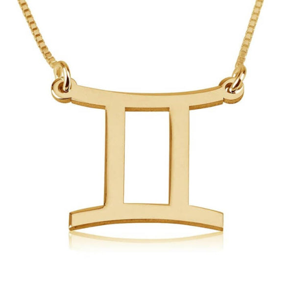 Gemini Zodiac Sign Pendant Necklace - Sterling Silver,24K Gold/Rose Gold Plating, Valentine/Birthday/Anniversary/Friends Gift