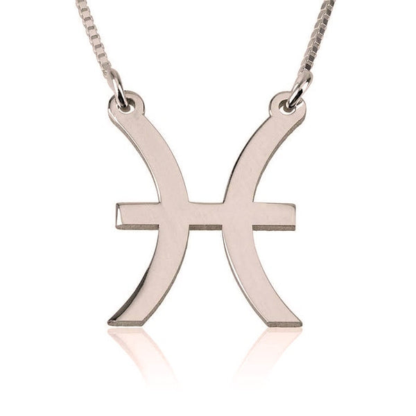 Pisces Zodiac Sign Pendant Necklace - Sterling Silver,24K Gold/Rose Gold Plating, Valentine/Birthday/Anniversary/Friends Gift