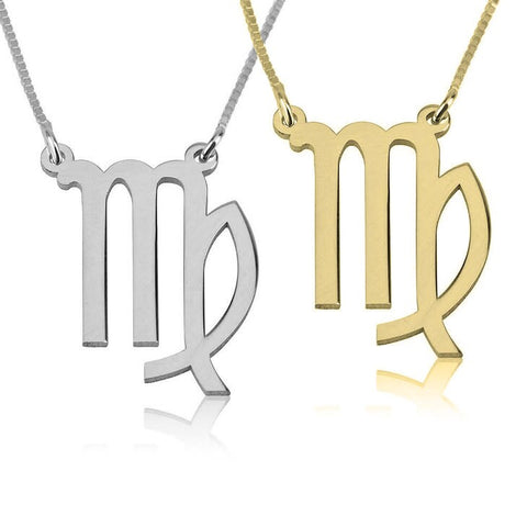 Virgo Zodiac Sign Pendant Necklace - Sterling Silver,24K Gold/Rose Gold Plating, Valentine/Birthday/Anniversary/Friends Gift