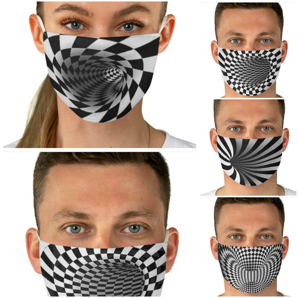 6 Vortex Illusion Optics Psychedelic Hypnotic Face Mask  Realistic  Fabric Mask for adults,kids. Reusable Washable,Funny Valentine&#39;s Gift