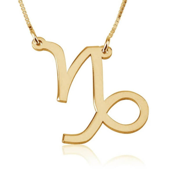Capricorn Zodiac Sign Pendant Necklace - Sterling Silver,24K Gold/Rose Gold Plating, Valentine/Birthday/Anniversary/Friends Gift