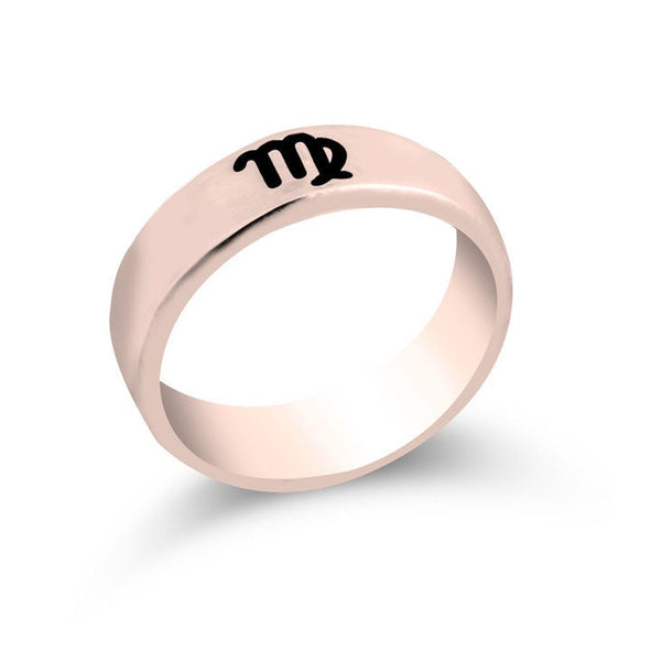 Zodiac Engraved Ring,925 Silver,24K Gold/Rose Gold Plating,Graduation Gift,Mother&#39;s Day Gift,Birthday Gift,Engagement Gift,gifts for her