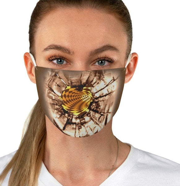 4 Red Green Gold Checker Vortex Illusion Optics Hypnotic Face Mask  Realistic  Fabric Mask for adults,kids. Washable,Funny Valentine&#39;s Gift