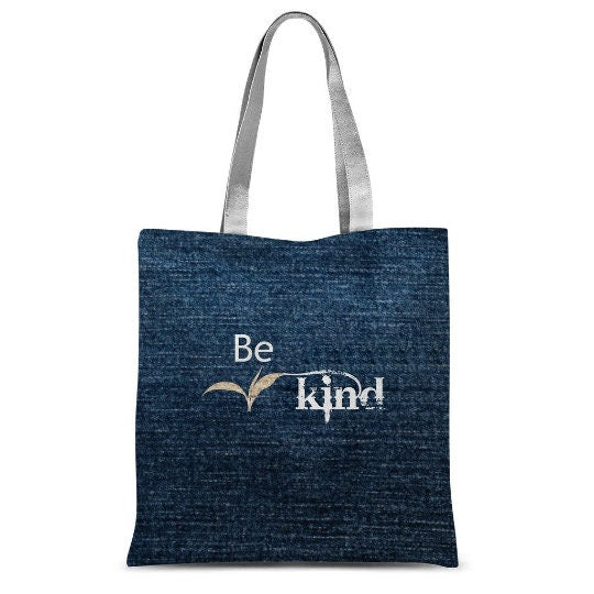 2side Printed Classic Tote Bag, printed Simply Be Kind, Christmas,Thanksgiving/Birthday/Anniversary/Holiday gift/Denim/Suede Look