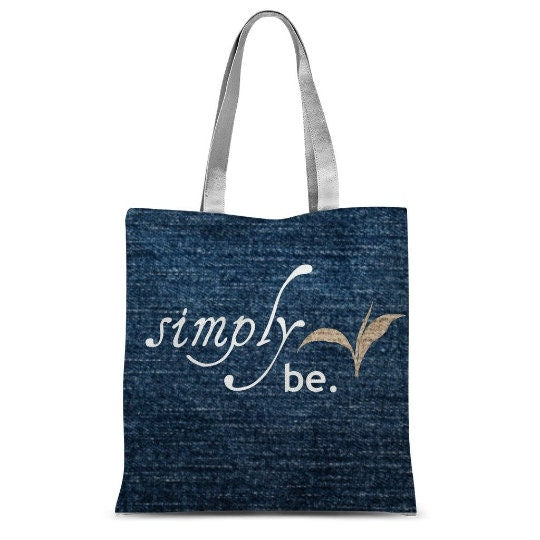 2side Printed Classic Tote Bag, printed Simply Be Kind, Christmas,Thanksgiving/Birthday/Anniversary/Holiday gift/Denim/Suede Look