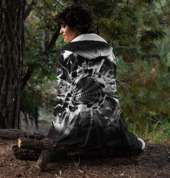 Bullet hole Vortex Hooded Blanket, Christmas,Thanksgiving/Birthday/Any Occasion Gifts/Cape/Camping/TV-time/Fireplace Snuggler