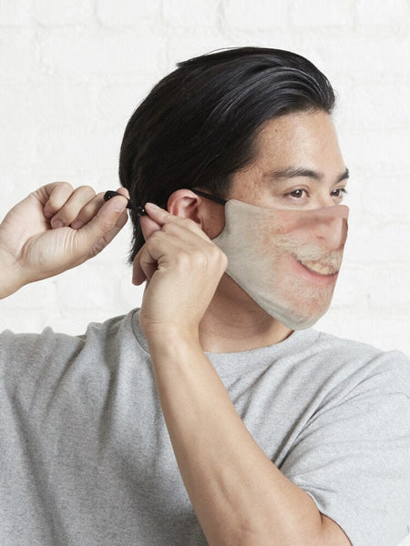 Smiling Santa,Grandpa/ Man with Beard Face Mask  Realistic   /. Washable,Funny Valentine Gift,Mask Gifts for Him