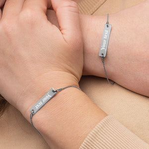 Personalized Engraved Silver Bar Bracelet-Sterling Silver,Valentine&#39;s Day gift,Birthday gift,Mother&#39;s Day Gift,gifts for her,gifts for Aunt