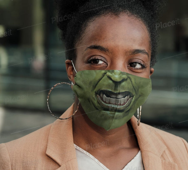 Popular TV Green Monster H Face Mask,Realistic mask,Adults/kids/Washable with nose wire, Thoughtful gifts, Funny Valentine&#39;s Gift for Him,