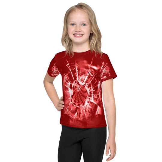 Red Abstract Vortex Adult,Youth/Kids Unisex Lightweight T-shirt,  3D Printed,Anti Covid,Christmas/Thanksgiving/Birthday/Graduation gift