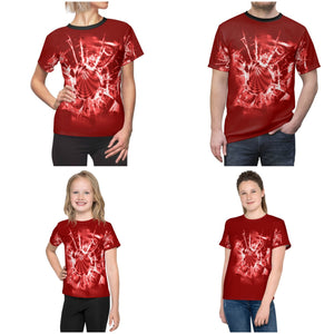 Red Abstract Vortex Adult,Youth/Kids Unisex Lightweight T-shirt,  3D Printed,Anti Covid,Christmas/Thanksgiving/Birthday/Graduation gift